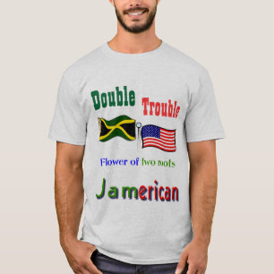 T-shirt Jamaicano-Americanos do problema dobro