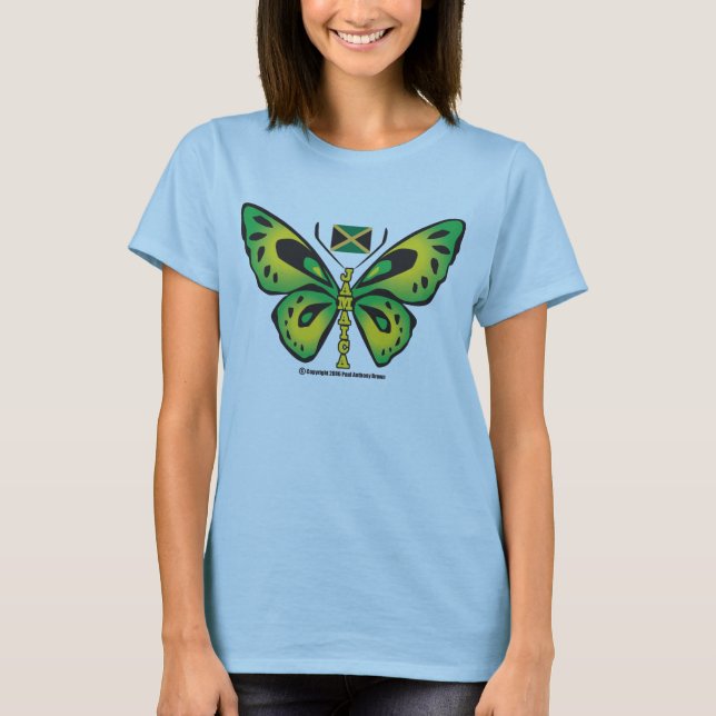 T-shirt jamaicano da borboleta (Frente)