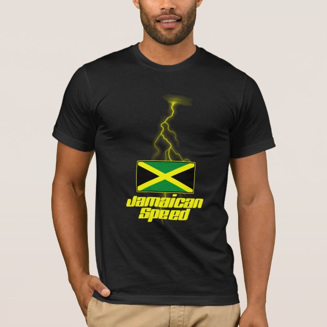 T-shirt jamaicano da velocidade (Usain Bolt) (Frente)