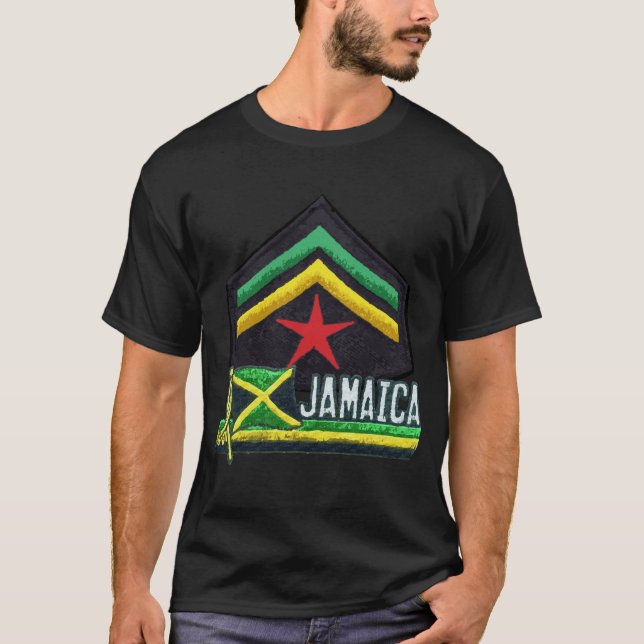T-shirt jamaicano de Rasta da bandeira (Frente)