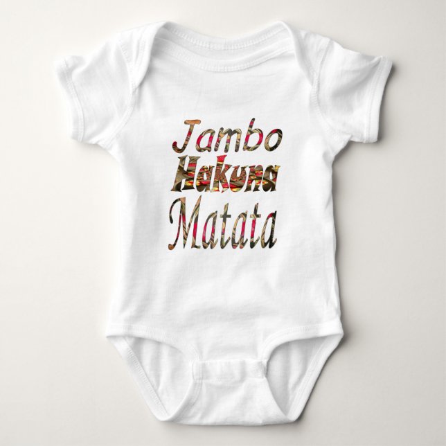 T-shirt Jambo Hakuna Matata African Vintage Art Impressão (Frente)