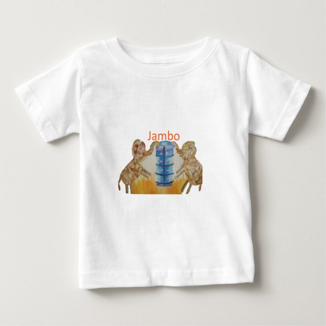 T-shirt Jambo Jumbo African Kids Elephants Art Impressão (Frente)