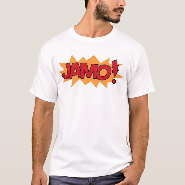 T-shirt Jamo! Vermelho e laranja (Frente)