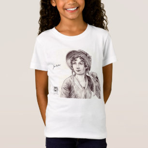 T-shirt Jane Austin com um sorriso