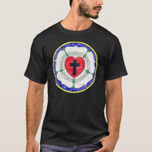 T-shirt Janela de vitral do selo de Luther