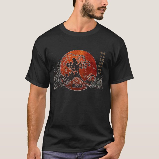 T-SHIRT JAPAN HOKUSAI WAVE FLAG (Frente)