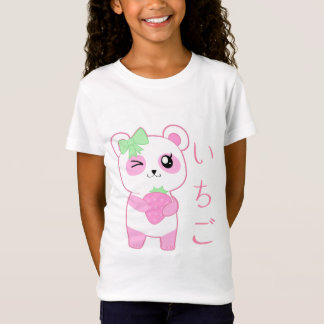 T-shirt Japonês bonito do urso de panda de Kawaii do rosa