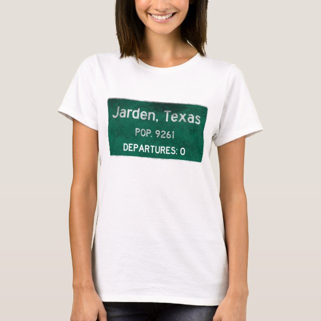 T-shirt Jarden, sinal de estrada de Texas (Frente)