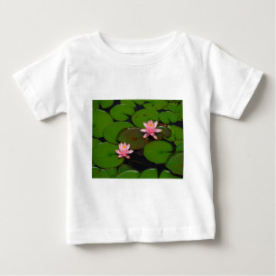 T-shirt Jardim cor-de-rosa do lírio de água dos lótus,