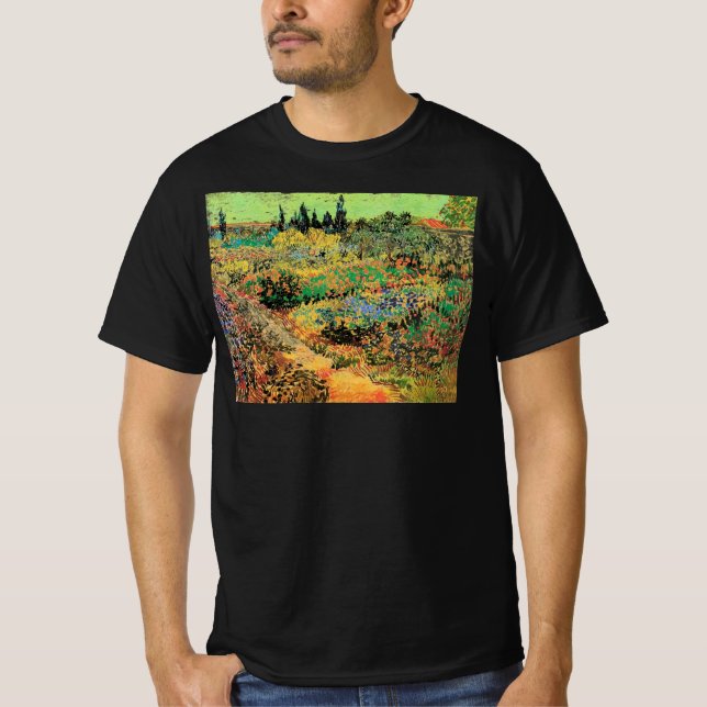 T-shirt Jardim Flor com Caminho de Vincent van Gogh (Frente)
