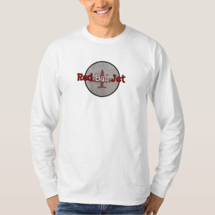 T-shirt Jato vermelho da bola unisex/t-shirt Longo-sleeved