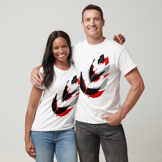 T-shirt Jay Niani Custom Feather - Preto e Vermelho (Unissex)