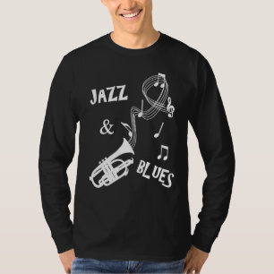T-shirt Jazz & Blues Música Notes Trumpet Graphic