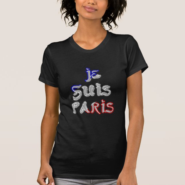 T-shirt Je Suis Paris Art Impressão (Frente)
