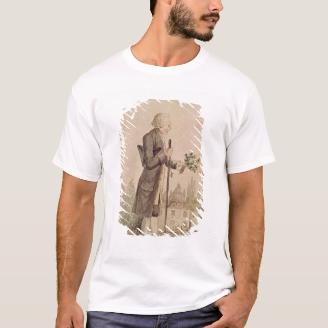 T-shirt Jean-Jacques Rousseau que recolhe ervas (Frente)