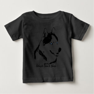 T-shirt Jérsei de basebol ronco do bebê do cão de tren