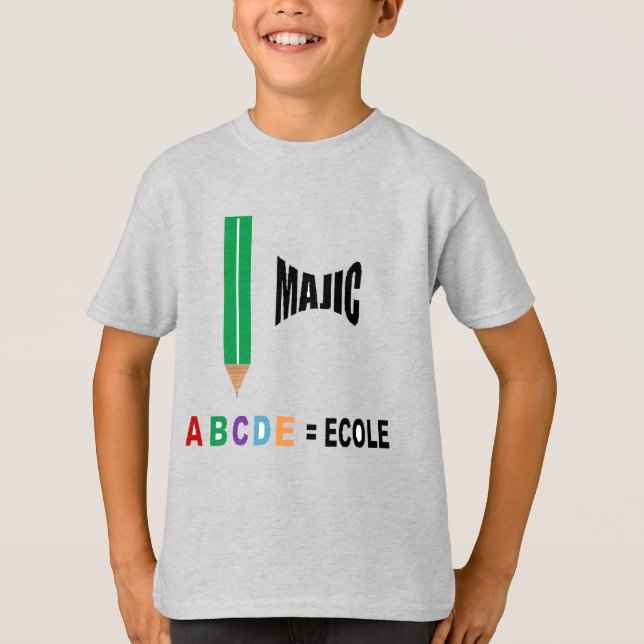 T-shirt jersey cinzento urze Magic ESCOLA (Frente)