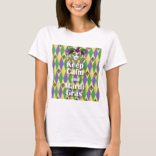 T-shirt Jester Mask Keep Calm e Mardi Gras
