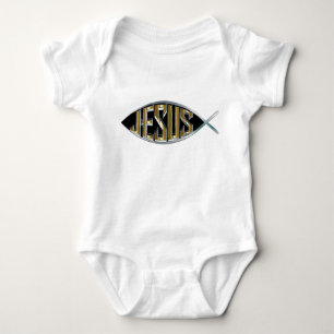 T-shirt Jesus dentro de um símbolo de peixe