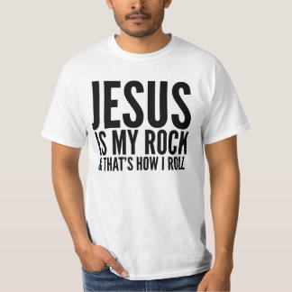 T-SHIRT JESUS É MINHA ROCHA & AQUELA É COMO EU ROLO O