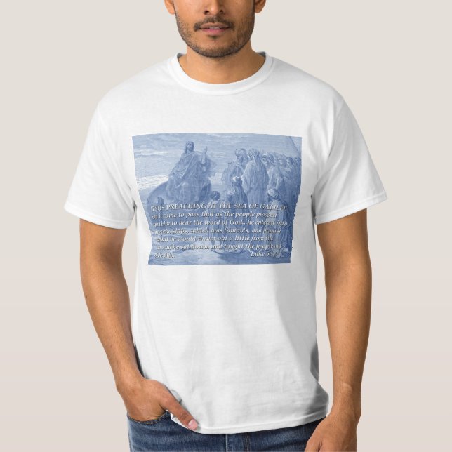 T-shirt Jesus pregando no mar de Galileu-Gustave Dore (Frente)