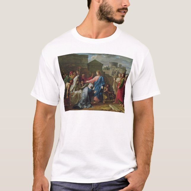 T-shirt Jesus que Resurrecting o filho da viúva de Naim (Frente)