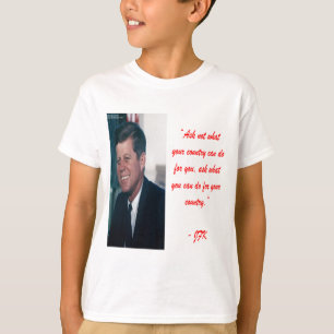 T-shirt JFK & Citação Pergunte Não