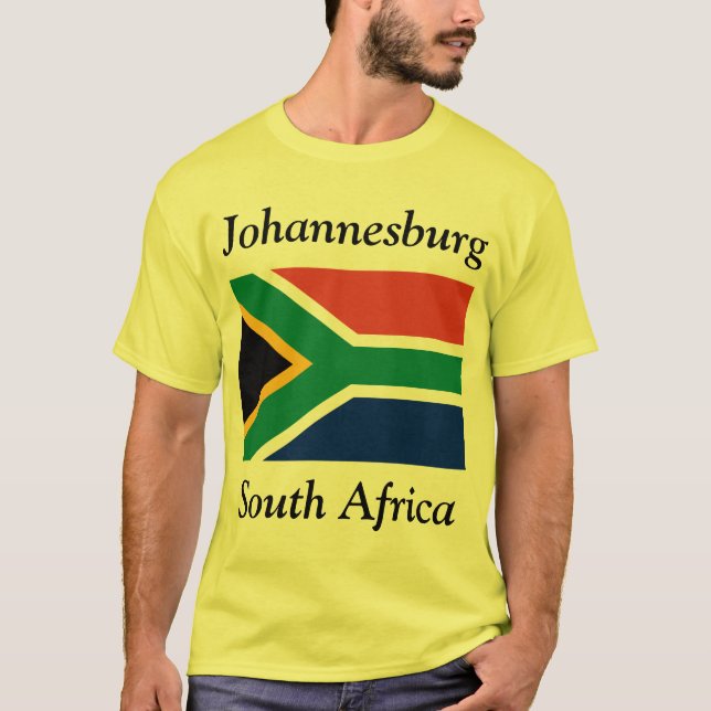 T-shirt Joanesburgo, África do Sul com sul - bandeira (Frente)