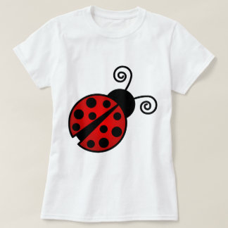 T-shirt Joaninha bonito - vermelho e preto