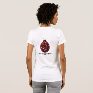 T-shirt Joaninha brilhante vermelha Pare de me incomodar P