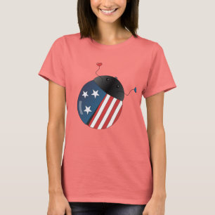 T-shirt Joaninha da bandeira dos Estados Unidos