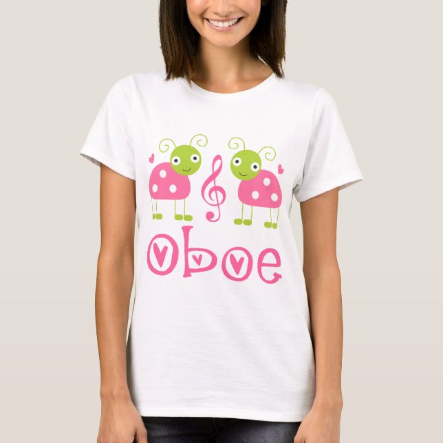 T-shirt Joaninhas cor-de-rosa bonitos de Oboe (Frente)