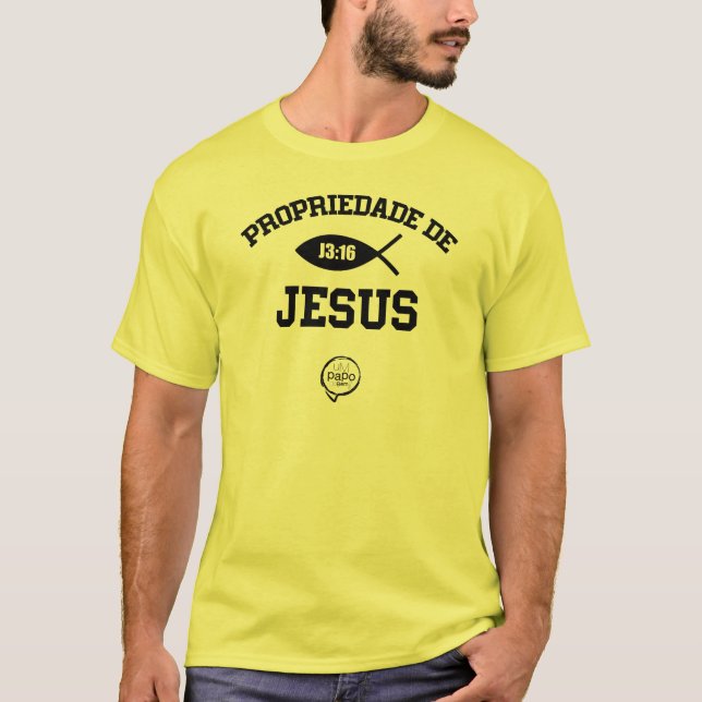 T-shirt JOÃO 3:16 - Propriedade de Jesus (Frente)