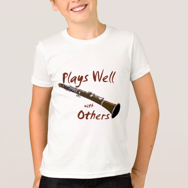 T-shirt Joga bem com outros Clarinet (Frente)
