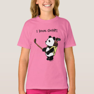 T-shirt Jogador de golfe da panda de Kawaii