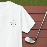 T-shirt Jogador de Golfe Personalizado<br><div class="desc">Crie seu próprio logotipo temido de golfe com suas iniciais e nome</div>