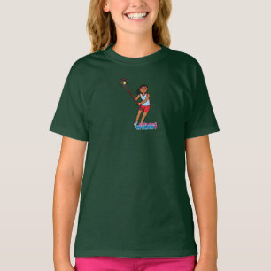 T-shirt Jogadora de Lacrosse Menina - Escura