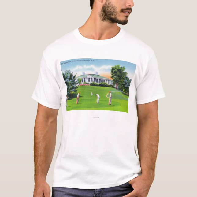 T-shirt Jogadores de golfe na cena das relações de golfe (Frente)