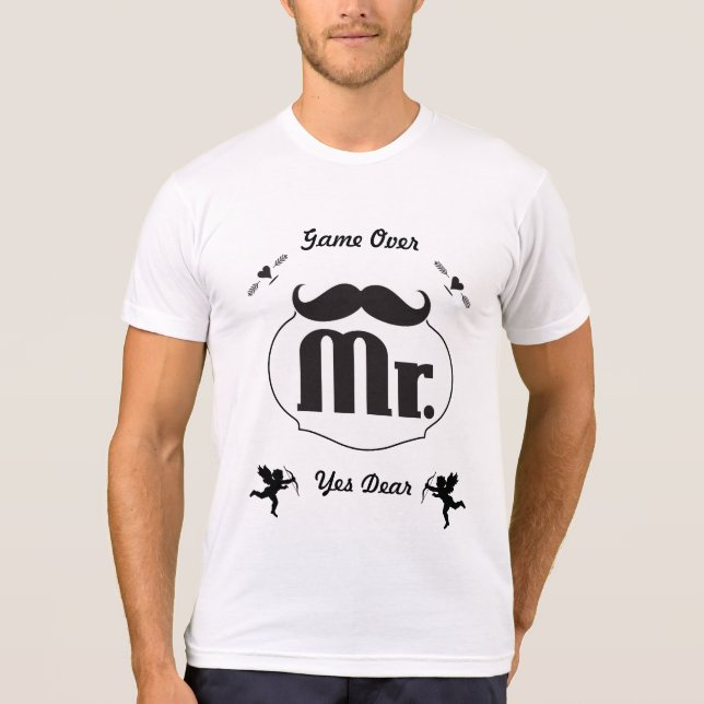 T-shirt Jogo do Sr. Groom Mustache (Frente)