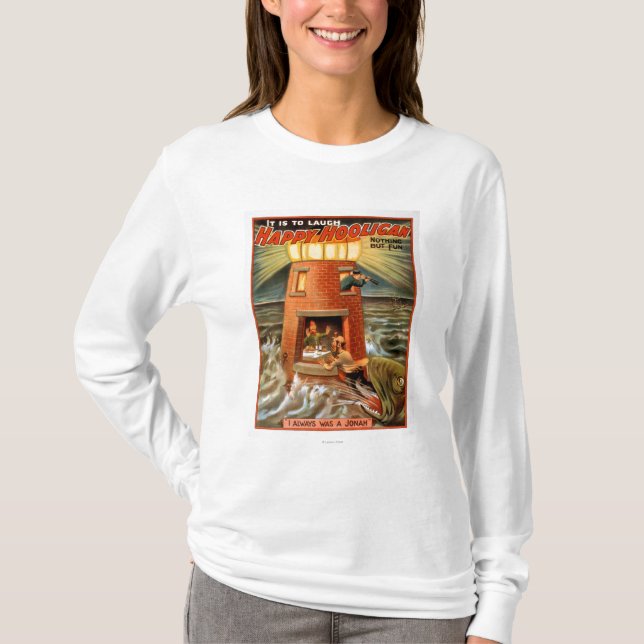 T-shirt Jogo feliz do farol e do Jonah do hooligan (Frente)