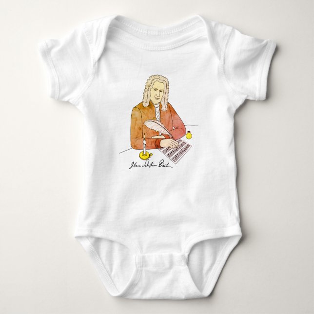 T-shirt Johann Sebastian Bach desenhado (Frente)