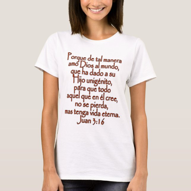 T-shirt John 3:16 espanhol (Frente)