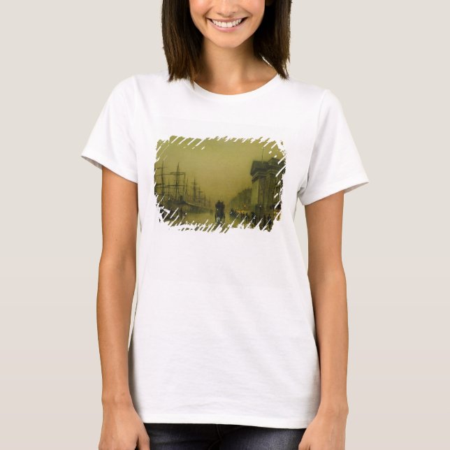 T-shirt John Atkinson Grimshaw | Alfândegas Liverpool Dock (Frente)