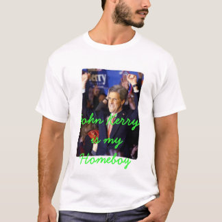 T-shirt John Kerry é meu ficar em casa