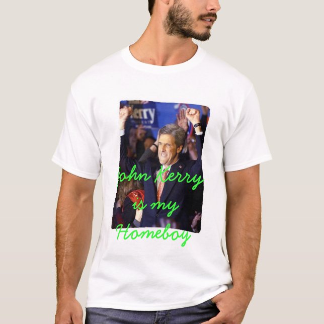 T-shirt John Kerry é meu ficar em casa (Frente)