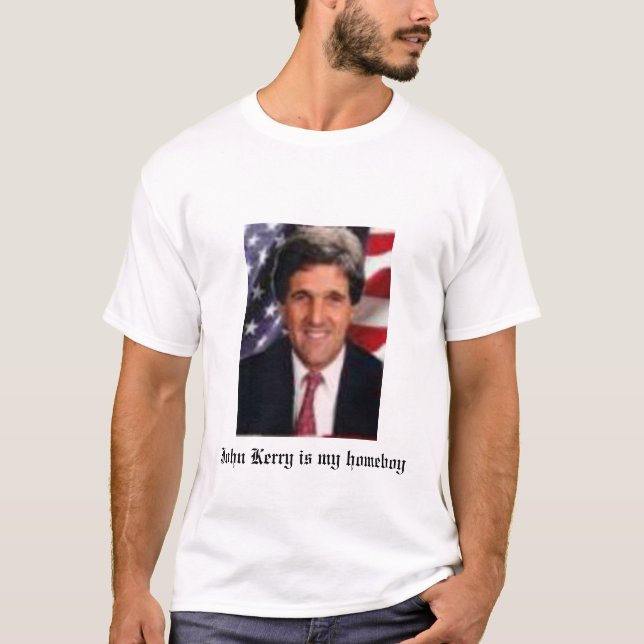 T-shirt John Kerry é meu ficar em casa (Frente)