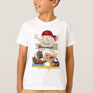 T-shirt Jolly Roger, navio pirata e baú pirata