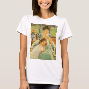 T-shirt Jovem Mãe Costurando de Mary Cassatt, Arte Antigo