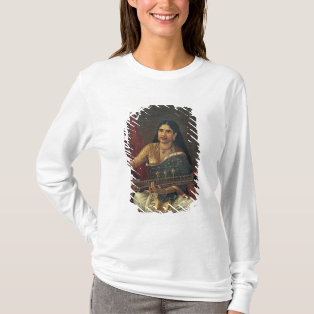 T-shirt Jovem mulher com um Veena (Frente)