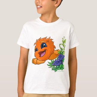 T-shirt JubJub alaranjado feliz na central de Neopia